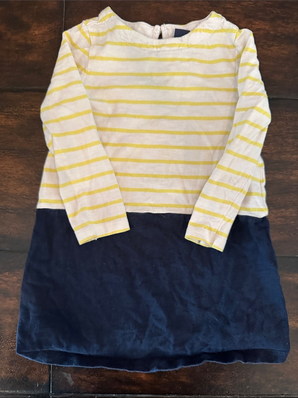 Toddler GAP Yellow Striped & Navy Long-Sleeve Dress